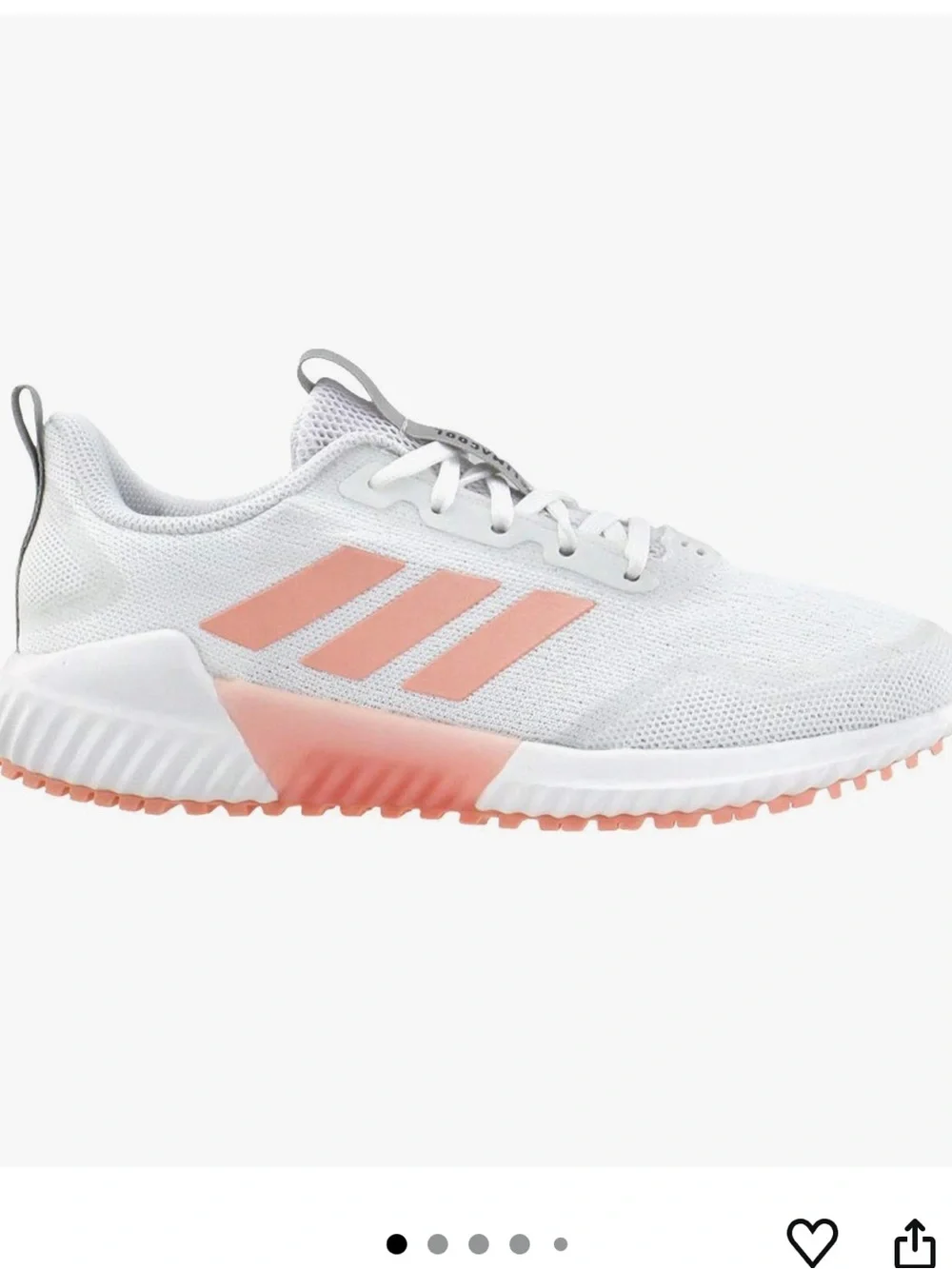 adidas Women's White and Coral Athletic Running adidas Edge Runner